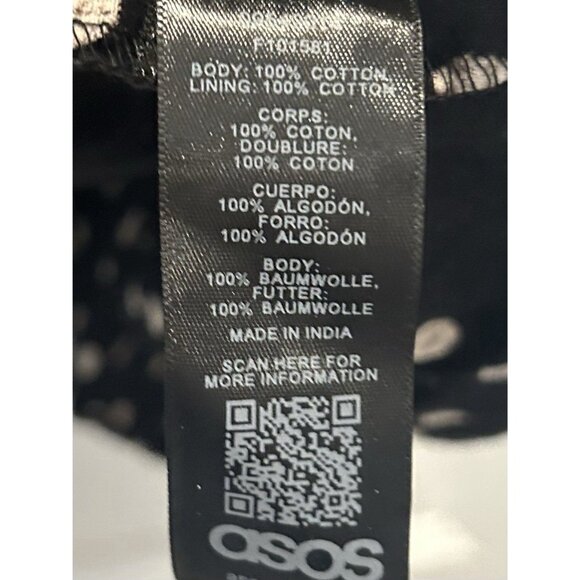 ASOS Retro A-Line Mini Dress Black White Polka Dot Fit Flare Retro Size 4 - Picture 10 of 12